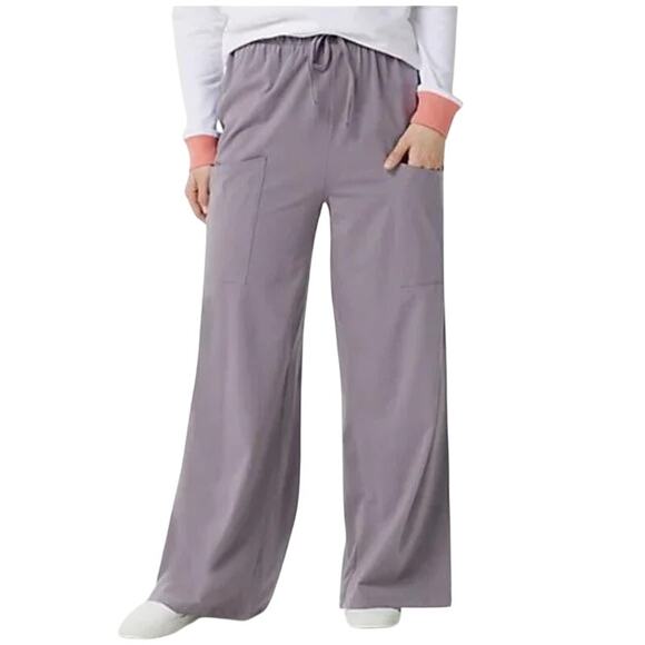 Seed to Style Wide Leg Pants Womens XL Gray Organic Cotton Pockets Slouchy Cozy - Picture 1 of 12